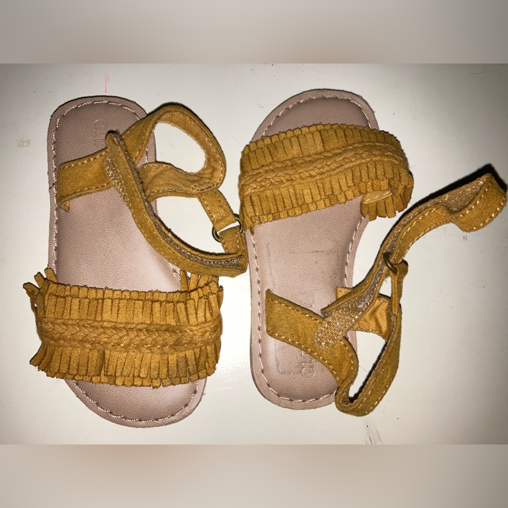 Old Navy Mustard Yellow Fringe Sandals